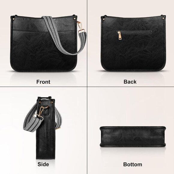 Crossbody Bags for Women, Vegan Leather Crossbody Purse with 2PCS Adjustable Str - Picture 2 of 7